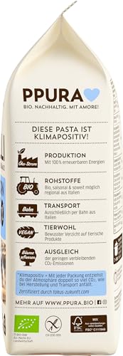 PPURA glutenfreie Bio Pasta Fusilli aus Vollkornreis 400g – Natürliche italienische Bio Nudeln aus Vollkornreis – Glutenfrei, ohne Zucker & Zusatzstoffe, traditionell hergestellt