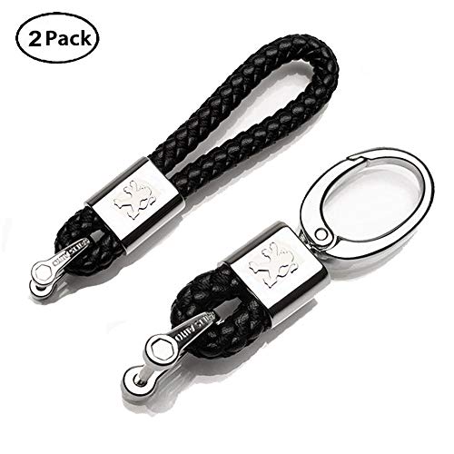 2 Portachiavi Auto In Pelle E Lega Di Zinco – Nero E Marrone – Staccabili Con Fibbia, Multiuso Per Chiavi E USB
