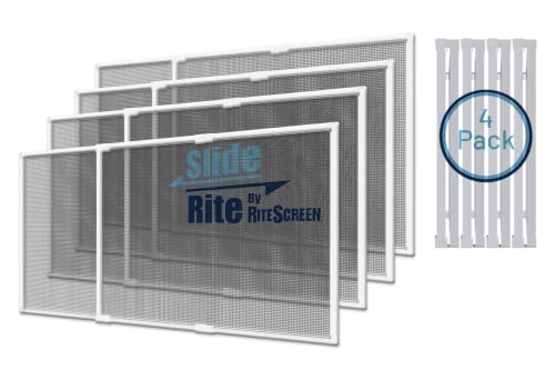 Adjustable & Expandable Window Screen with Slide Rite Technology 21 - 39 x 15 (4-Pack) Pre-Framed Window Screen