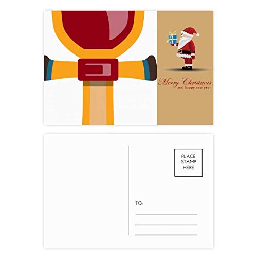 Cartes postales sceptre de Père Noël rouge jaune bleu pour vœux