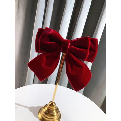 Image of Velvet Pre-Tied Big Bow Knot Brooch Pin for Women Girls Fabric Ribbon Bowknot Collar Lapel Pins Clip Scarf Suit Dress Shirt Bouquet Corsage Brooches Fashion Jewelry Gifts Christmas Prom