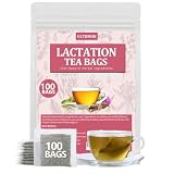 Premium 100 Lactation Support Tea Bags, for Mothers Nursing Milk & Mom Breastfeeding, Made with 5 Natural Herbs, Fenugreek, Milk Thistle, Fennel Seeds, Nettle Leaves, Licorice Root, No Artificial Flavors & Caffeine Free.