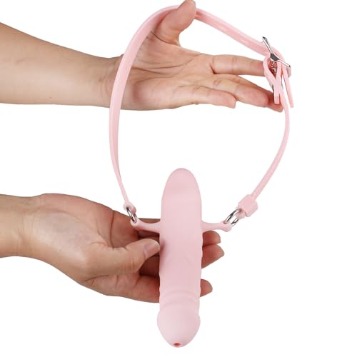 Image of BDSM Penis Mouth Gag, Strap On Double Sided Dildo Gag (Pink) | BDSM Sex Gag, Bondage Restraints, Adult Sex Toy