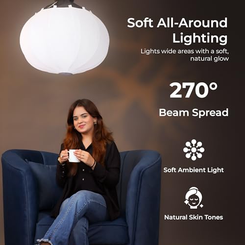 Image of Digitek (DLSF 65) Rounded 65cm Lantern Softbox with Bowens Mount, 270 Omni-Directional, Light Quick Setup, Click Lock Design, Optional Skirts Fabric and Metal Build