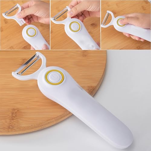 5 in 1 Blade Electric Peeler, Handheld Cordless 3 Blade Electric Fruit and Vegetable Peeler, USB Rechargeable Kitchen Gadget for Potatoes, Apples, Carrots, Cucumber (1) - Image 4