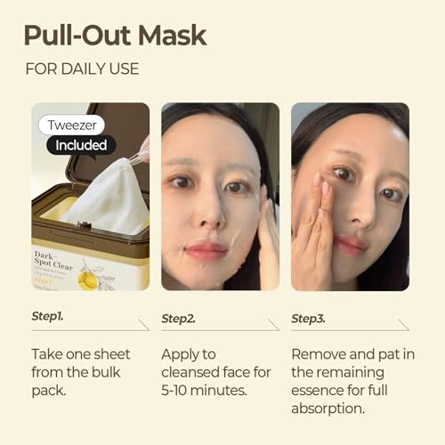 Image of SKINFOOD Yuja C Vita Daily Sheet Mask, Korean 5-Minute Quick Skincare Hack, Triple Blemish & Dark Spot Care, Skin Tone Improvement Face Mask for Transparent and Clear Skin, Bulk Pack (30EA)