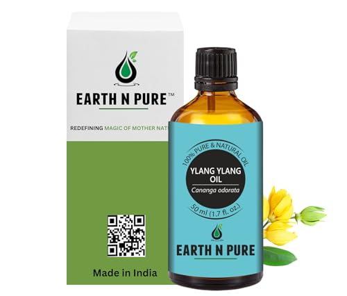 Image of Earth N Pure Ylang Ylang Essential Oil Natural and Therapeutic Grade for Aromatherapy, Hair Care and Skin Care 50 ml