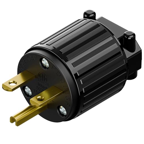 NEMA 6-15P�I�X�v���O�AETL�K�i15AMP/250�{���g�A15A�X�g���[�gDIY�I�X�A�č�/�J�i�_3�v�����O�R�l�N�^�A15A/250V�v���O�ƒ�pAC�H�ƃO���[�h�v���O�u���b�N�J���[