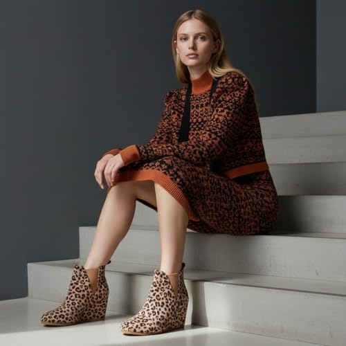 Image of Dunes Women's Zoey Wedge Bootie, Soft Vegan Suede, Easy Slip-On Design, Memory Foam, Wide Widths Available