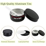 Wopanxye 10 sztuk aluminiowych puszek 50 ml, czarny pojemnik, szczelne słoiki kosmetyczne, małe okrągłe zakrętki.
