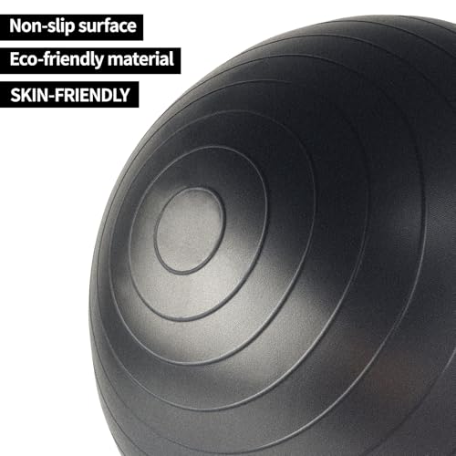 Gymnastiekbal met opblaasbare voetpomp, anti-burst pezzibal, 65 cm, antislip zitbal, balansbal, pilatesbal, yogabal voor thuis, sportschool en kantoor - Afbeelding 3