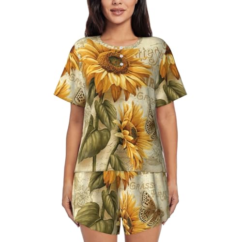 Pyjama rétro femme ensemble de nuit 2 pièces doux pour le week-end