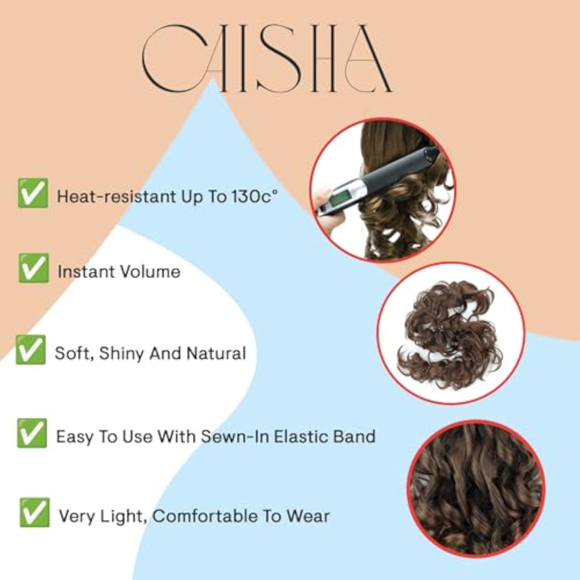 Reddish Brown Blonde Mix Voluminous Hair Wrap Scrunchie