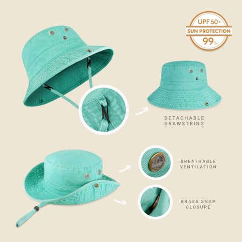 Image of Hot Summer Bucket Hat - Trendy Cotton Sun Hat for Beach, Golf, Fishing