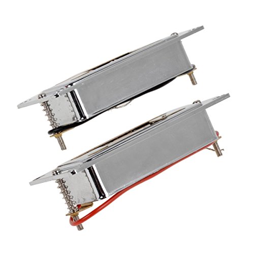 Lyws Chrome Humbucker Bridge Neck Set Pickups For Rickenbacker Bass Guitar Parts C4 #TOP2