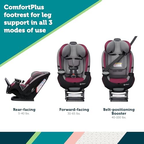 Safety 1st Grow and Go Extend ‘n Ride LX All-in-One Convertible Car Seat, Black Pepper