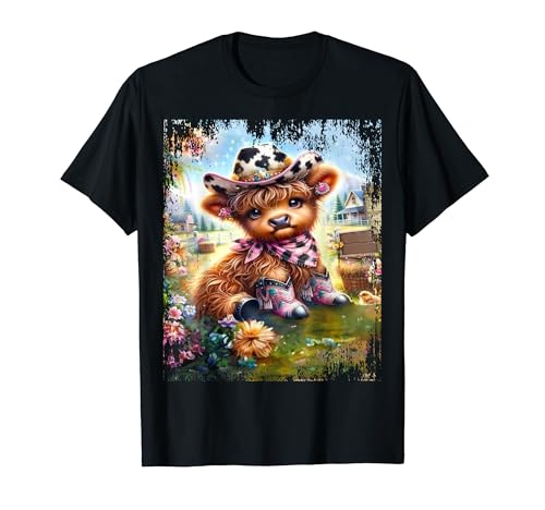 Funny High-land Cow Cute Lover - Vaquero Camiseta