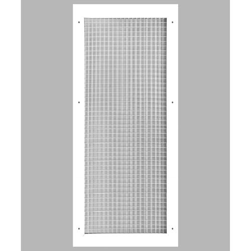 Image of HVAC Premium 12'' x 22'' or 22'' x 12'' Cube Core Eggcrate Return Air Grille - Aluminum Rust Proof - HVAC Vent Duct Cover - White [Outer Dimensions: 14.75]