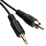 kenable 3,5 mm Mono Jack Fiche Vers Seul RCA Cinch Fiche câble 2 m [2 mètre/2m]