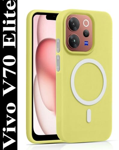 Image of AeoFit Matte Back Cover for vivo V70 Elite 5G | Shockproof Soft TPU Case with Camera Protection | Slim & Lightweight Back Cover Case for vivo V70 Elite 5G (Yellow)