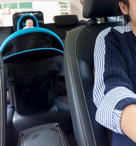 Espejo retrovisor interior negro regulable para coche con visión multiángulo 3