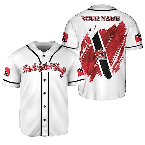 Camiseta personalizada de béisbol MonkeyVan Trinidad y Tobago, camiseta orgullosa con bandera y escudo para hombres y mujeres TND6, tallas Small a 5X-Large miniatura 1