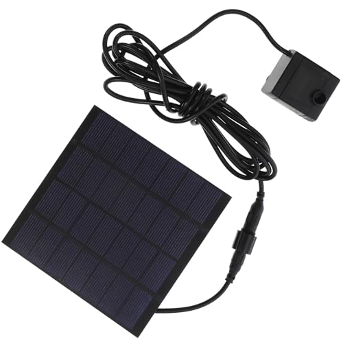 SHINEOFI Bomba de Agua Solar Sumergible 7v 1w Capacidad 180 L/h, Material Plástico Resistente y Silicona, Adecuado para Fuente y Piscina en Jardín