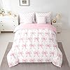 Feelyou Bow 7 Pieces Comforter Sets Boys Girls Queen Size Pink Girls Bow Bedding Set for All Season for Kids Women Men Cute Bowknot Bed in a Bag with Comforter, Sheets, Pillowcases & Cushion Cover #1