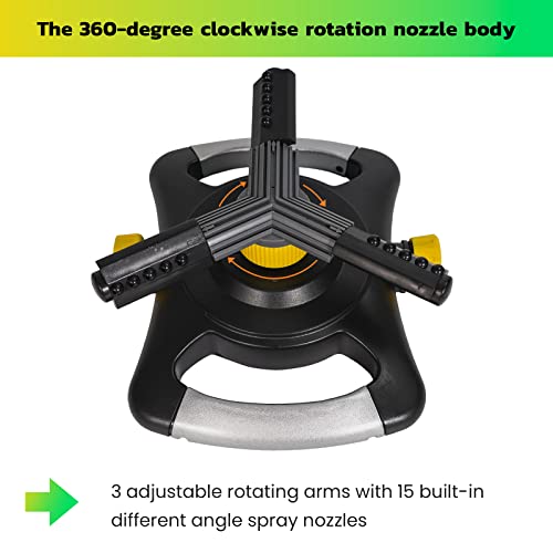 Green Mount Lawn Sprinkler Oscillating Rotating Sprinklers For Yard, Garden Sprinklers, 360 Degree Adjustable Sprinkler, Large Area Coverage Water Sprinklers For Lawns And Gardens #TOP4