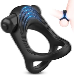 Vibrating Cock Ring Bullet Vibrator, Silicone Penis Ring with Single Vibration, Triangular Stretchy Mens Vibrator for Longer Harder Stronger Erection, Adult Toys Clit Vagina Massager