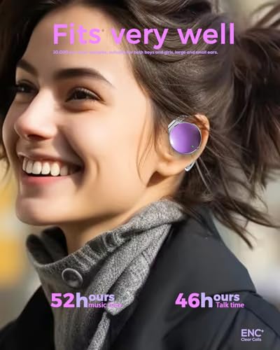 Micool Auriculares in-ear Bluetooth 5.4, auriculares abiertos inalámbricos, cancelación de ruido, clip en forma de gota de agua, auriculares deportivos Bluetooth con 4 micrófonos, ajuste cómodo - imagen 5