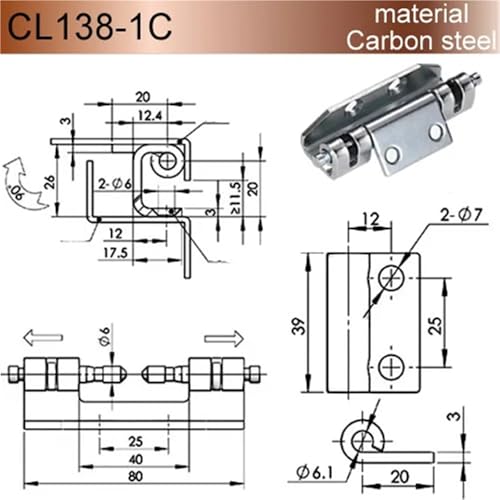 Charnières de porte d'armoire CL138 avec articulation fluide et robuste - 3