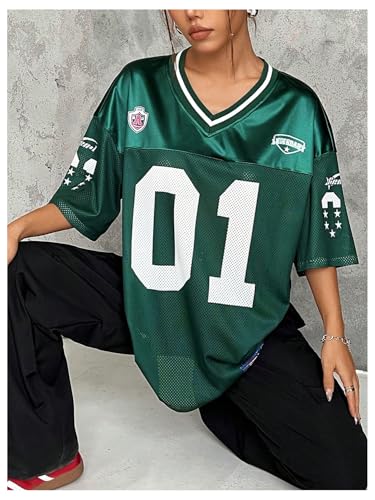 Floerns Women's Camo Print Team Sports T Shirts V Neck Basketball Jersey Tee Shirts4