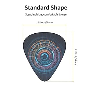 Guitar Picks Technology Future Geometric Circle Cool Lot de 12 médiators pour guitare électrique, basse acoustique, cadeau avec boîte - Les Beatles, Paul McCartney, John Lennon, RIngo Starr, George Harrison Guitar Picks Technology Future Geometric Circle Cool Lot de 12 médiators pour guitare électrique, basse acoustique, cadeau avec boîte – Image 5