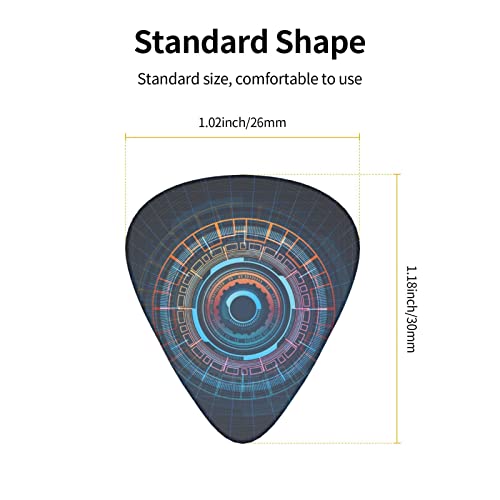 Guitar Picks Technology Future Geometric Circle Cool Lot de 12 médiators pour guitare électrique, basse acoustique, cadeau avec boîte - Les Beatles, Paul McCartney, John Lennon, RIngo Starr, George Harrison Guitar Picks Technology Future Geometric Circle Cool Lot de 12 médiators pour guitare électrique, basse acoustique, cadeau avec boîte – Image 6