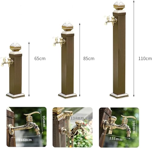Fuente de jardín resistente a la congelación con grifo de poste vertical 3