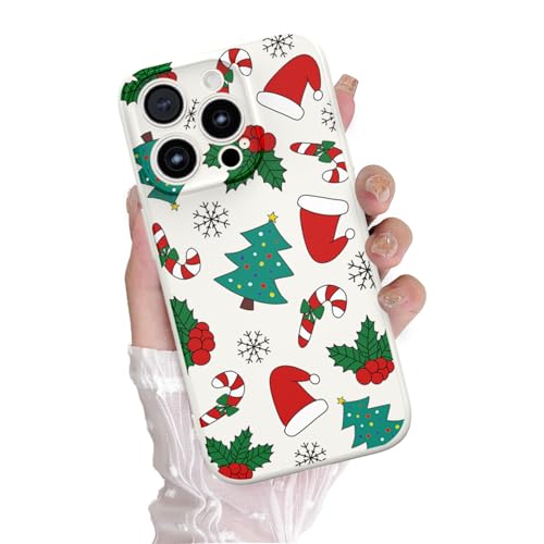 Coque iPhone 14 Pro Max silicone souple beige motif Noël