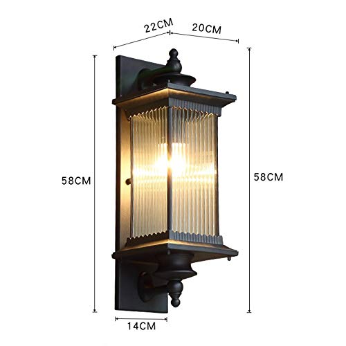 Preisvergleich Produktbild CTOc Raumdekoration Wandleuchte Wasserdichte Flur Led Wandleuchte Balkon Schlafzimmer Wohnzimmer Hotel Hof Garten Konferenzraum Einkaufspassage Außeneinzelkopf Glas Eisen Wandleuchte 9 Watt, kaffeego
