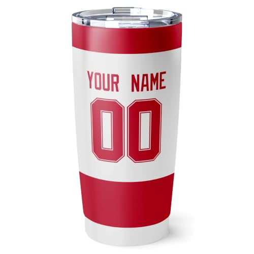 Image of ANTKING Detroit Tumbler 20oz Custom Name Number Travel Mug Gifts | Stainless Steel Insulated Coffee Cup for Men Women