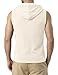 JMIERR Men's Fashion Sleeveless Hoodie Tank Tops Quarter Zip Pullover Vest Casual Slim Fit Muscle Hooded Tee Shirts for Summer Beach and Streetwear, L, Apricot