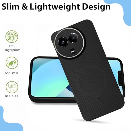 Image of LIRAMARK Rugged Carbon Fibre TPU Armor Silicone Back Cover Case for Realme Narzo 60X 5G / Realme 11X 5G / 11 5G / C67 5G