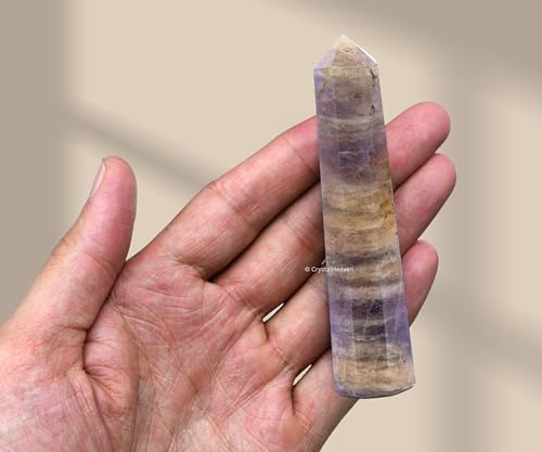 Image of Crystal Heaven Iolite Crystal Tower Obelisk Point For Chakra, Healing And Balancing - Aaa Grade Original Certified Gemstone Agate For Reiki Meditation Yoga Spiritual (3-4 Inches)