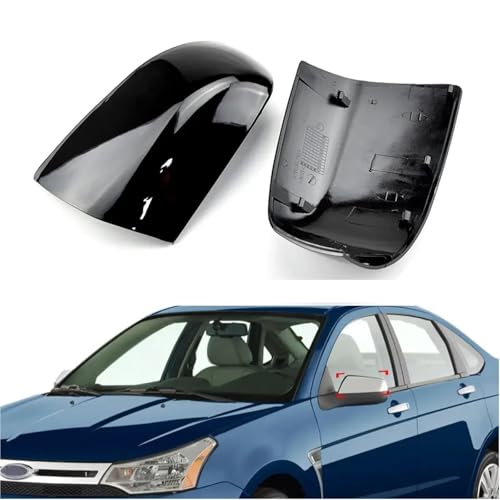 Boîtier de rétroviseur intérieur pour Ford Focus MK2 au design noir laqué - 4