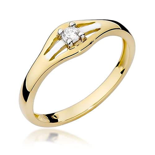 Bague de fiançailles solitaire en or jaune 585 14 carats Cover