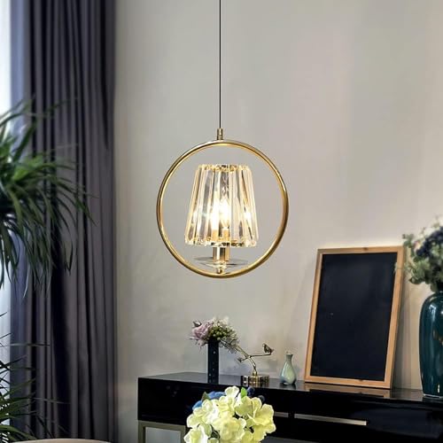 Plafonnier moderne luminaire lustre en cristal et fer or