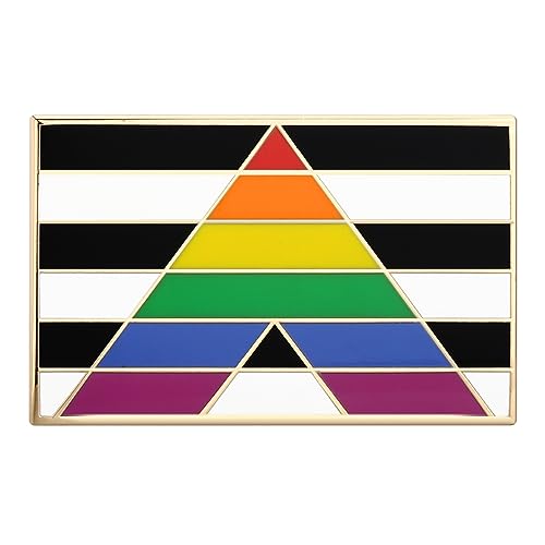 Arturbo Straight Ally Pride Flag LGBTQ Pins Rainbow Enamel Lapel Pin Metal Brooches Funny Badges for Christmas New Year Gifts Decoration