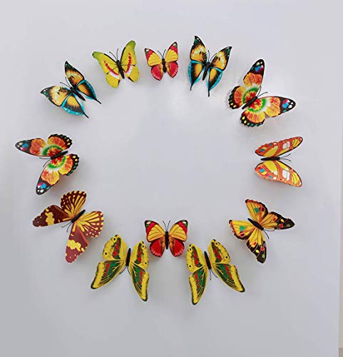 Image of Rangoli Butterfly Wall Stick or Magnet for Home, Office, Kids Room Decor Self Adhesive Removable PVC. Design-12