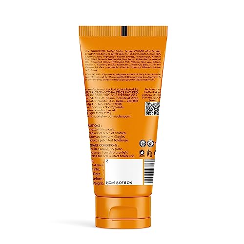 Image of NutriGlow NATURAL'S Advanced Pro Formula Papaya Body Lotion for Daily Use, Hydration, Moisture Lock (150 ml)