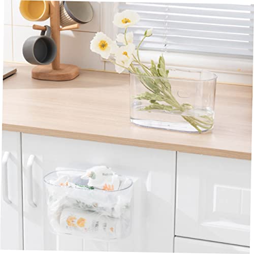 Caneca de basura rectangular transparente para colgar en pared miniatura 6