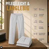 Fruit of the Loom HLKauf Bundle Classic Jog Pants Herren Jogginghose mit offenem Beinabschluss, Größe:M, Farbe: 1x Schwarz offen + 1 HL Kauf Notizblock – Ansicht 5